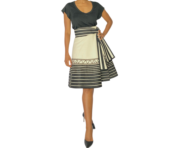 Belted one-third flare mbhaco skirt